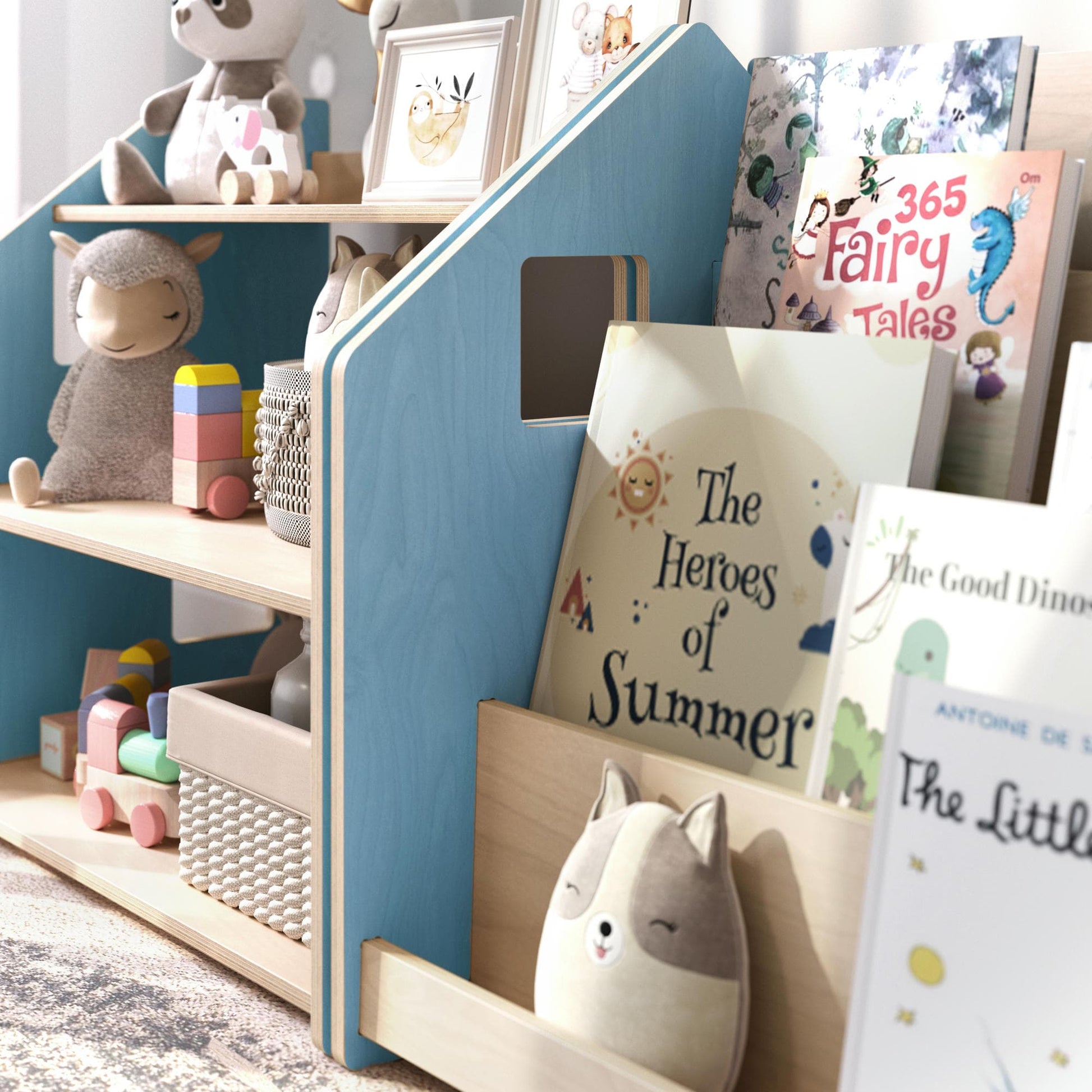 BusyKids speelgoedrek – zachtblauw/roze