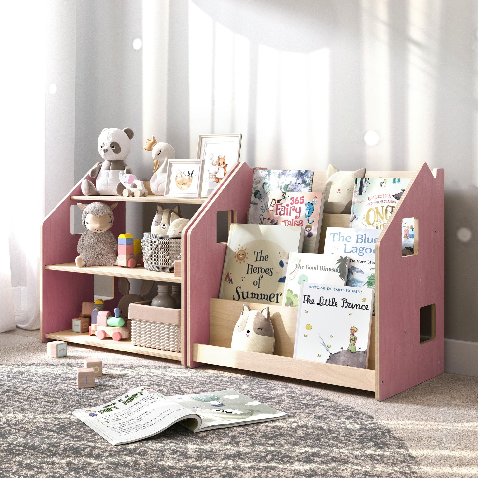 BusyKids speelgoedrek – zachtblauw/roze