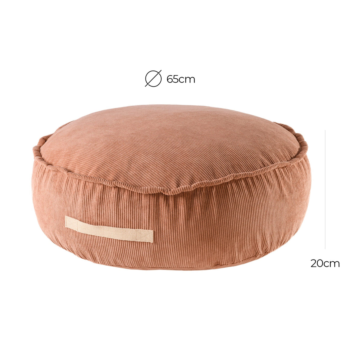 MeowBaby Slimcord ribstof zitzak terracotta detail