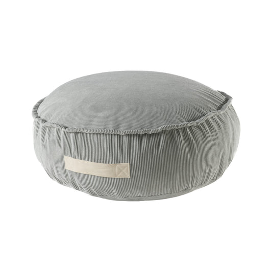 Slimcord runder Pouf, Grau