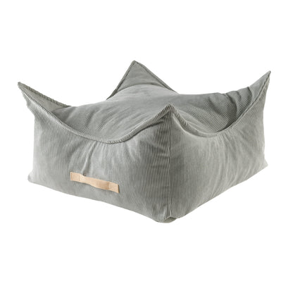 MeowBaby Slimcord vierkante ribstof zitzak grijs