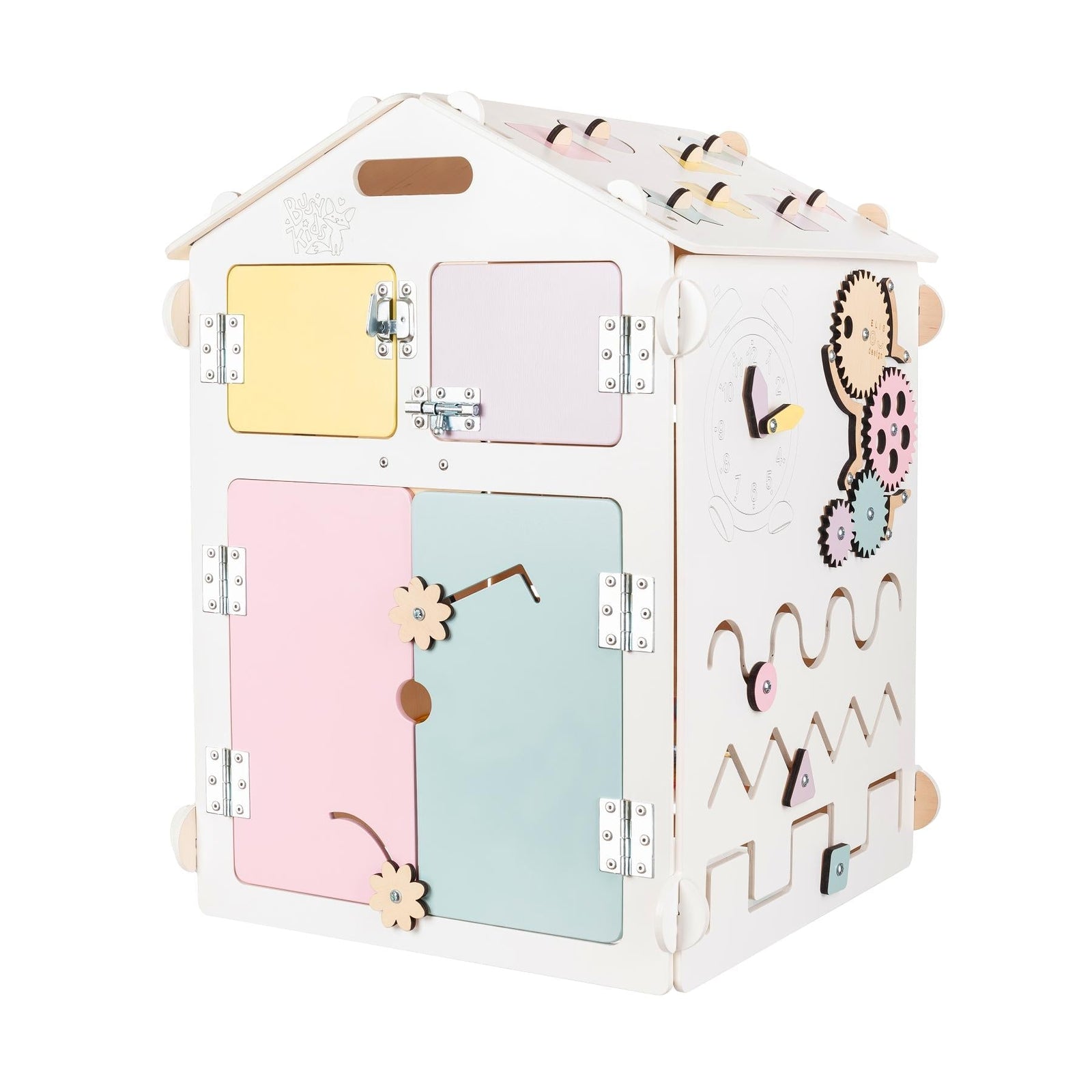 BusyKids Busy Board speelhuisje – wit/pastel, limited edition