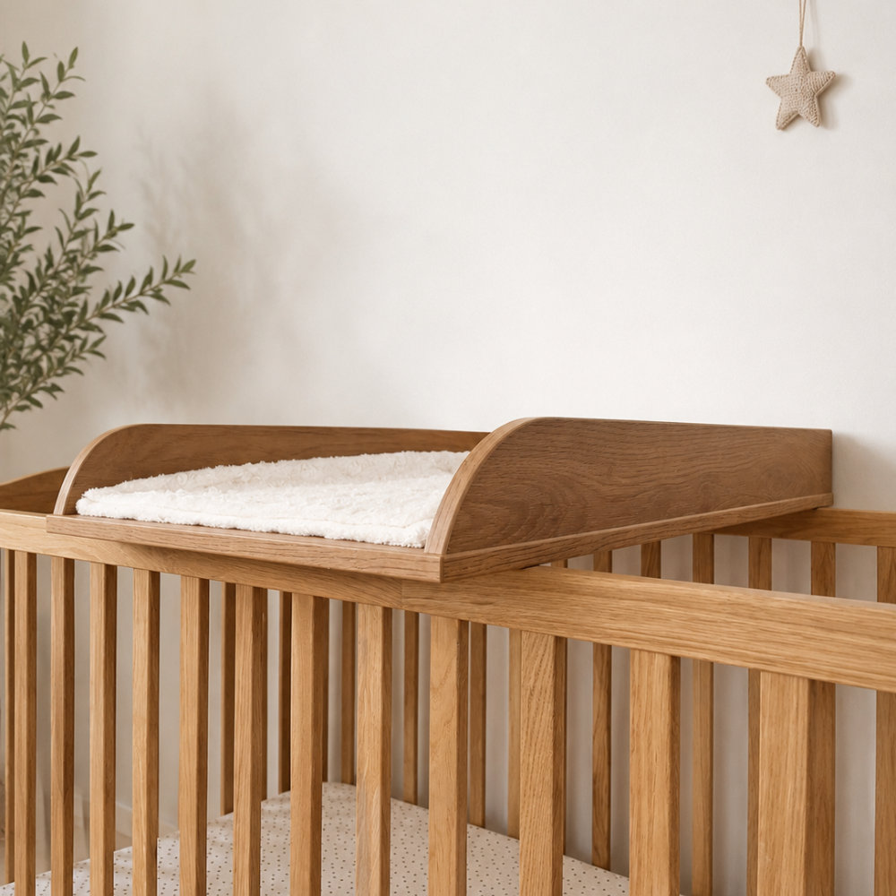 ATB Wickelaufsatz für Babybetten – Karamell-Eiche – weitere Produktansicht 3