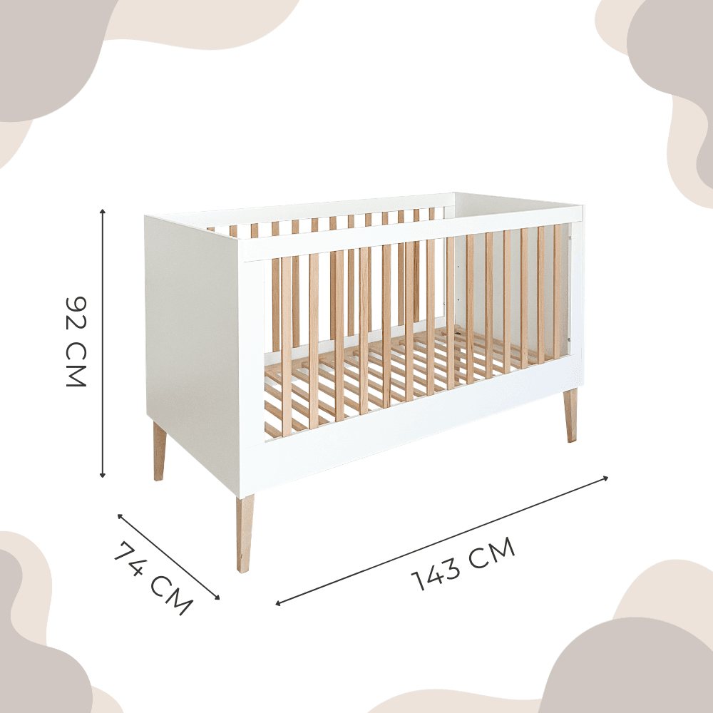 ATB ILA Babyzimmer-Set 3-teilig 140 × 70 cm – Weiß