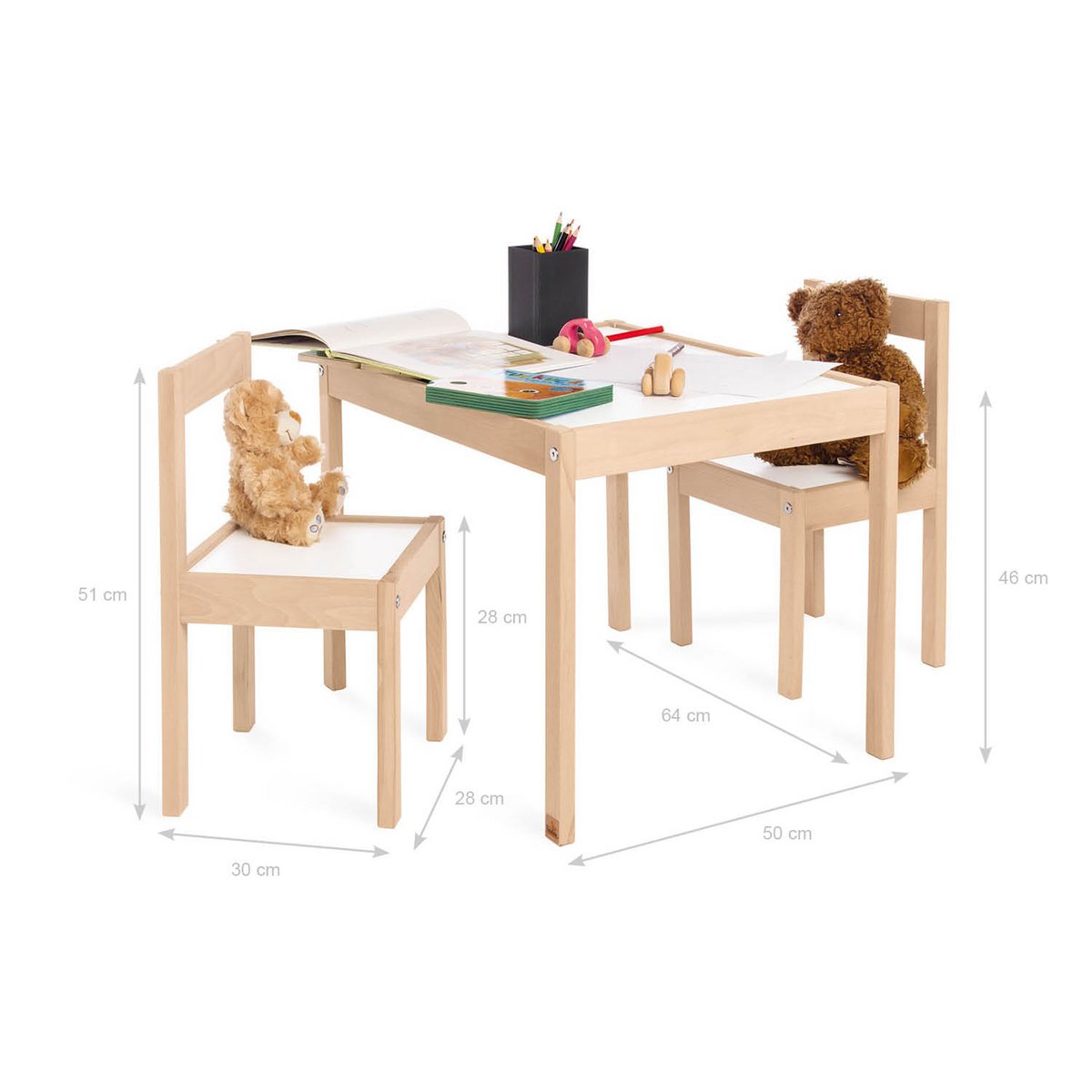 Kindertisch- und Stuhlset „Olaf“, 3-teilig