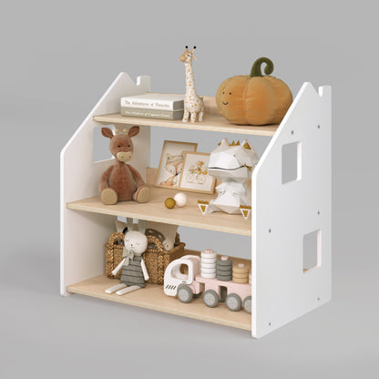 BusyKids boekenkast en speelgoedrek set – wit en grijs