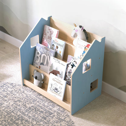 BusyKids Montessori boekenkast – zachtblauw/roze