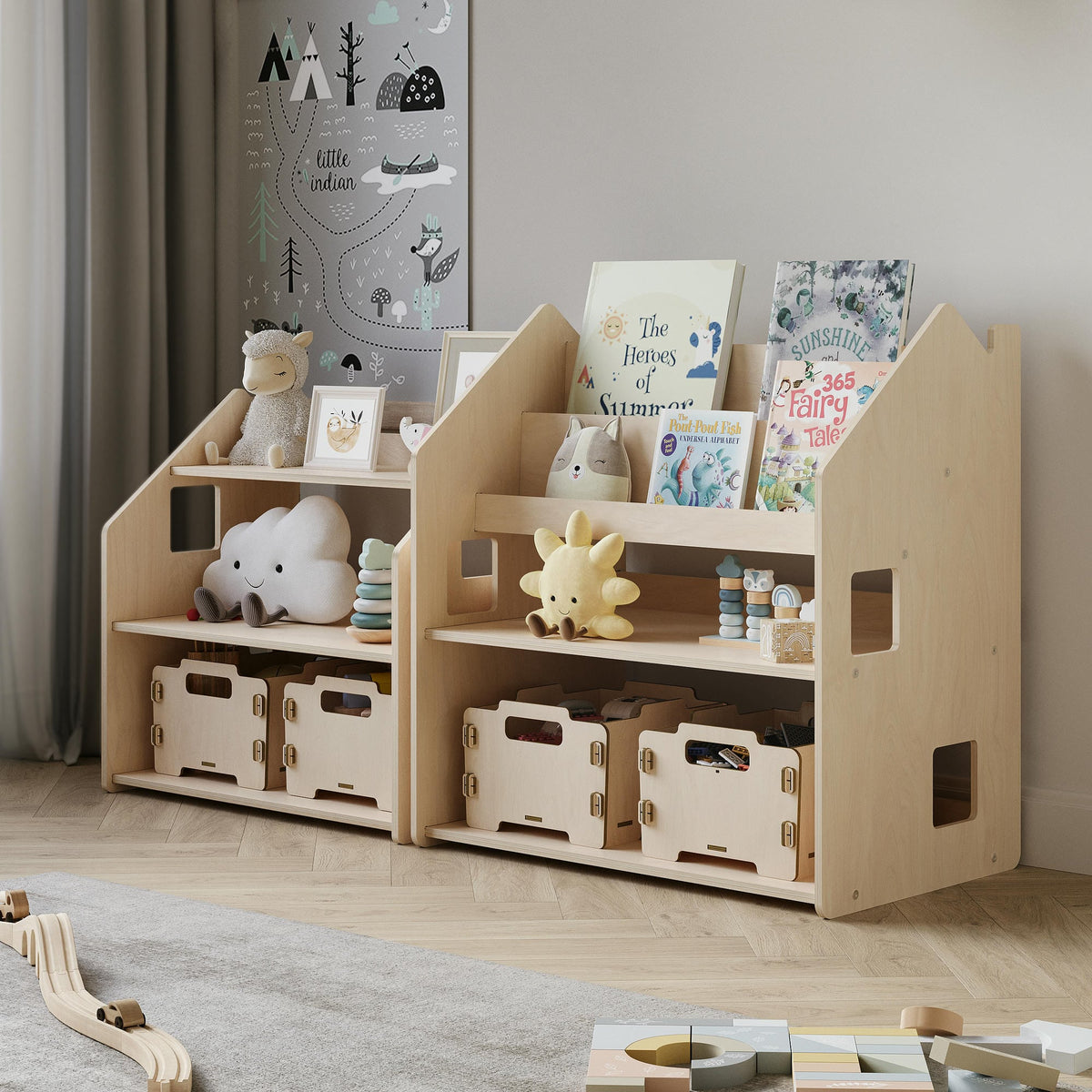BusyKids boekenkast en speelgoedrek set – limited edition