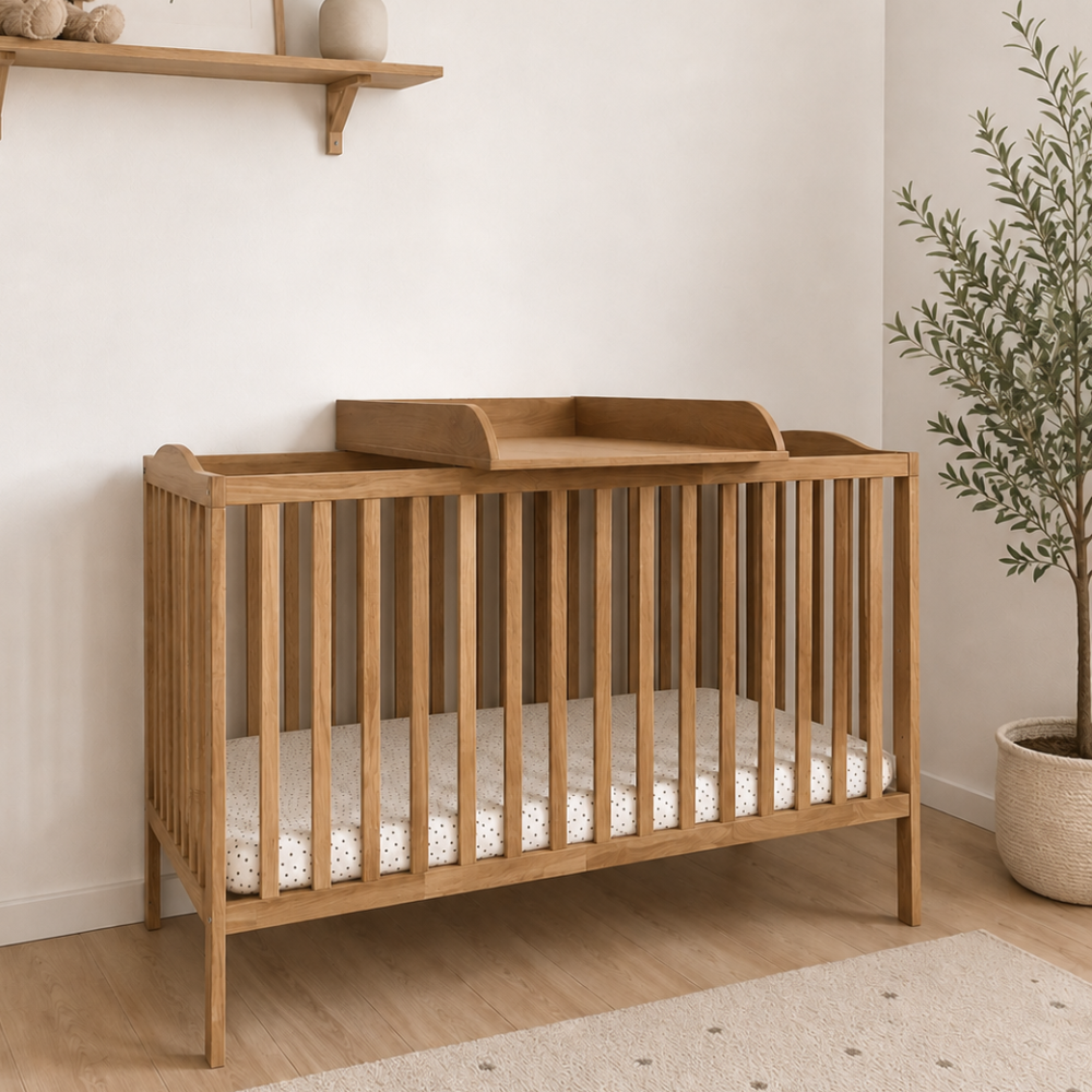 ATB Wickelaufsatz für Babybetten – Karamell-Eiche – weitere Produktansicht 5