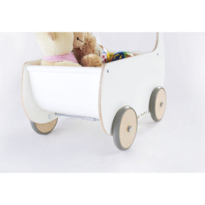 Poppenwagen 'Mette', wit