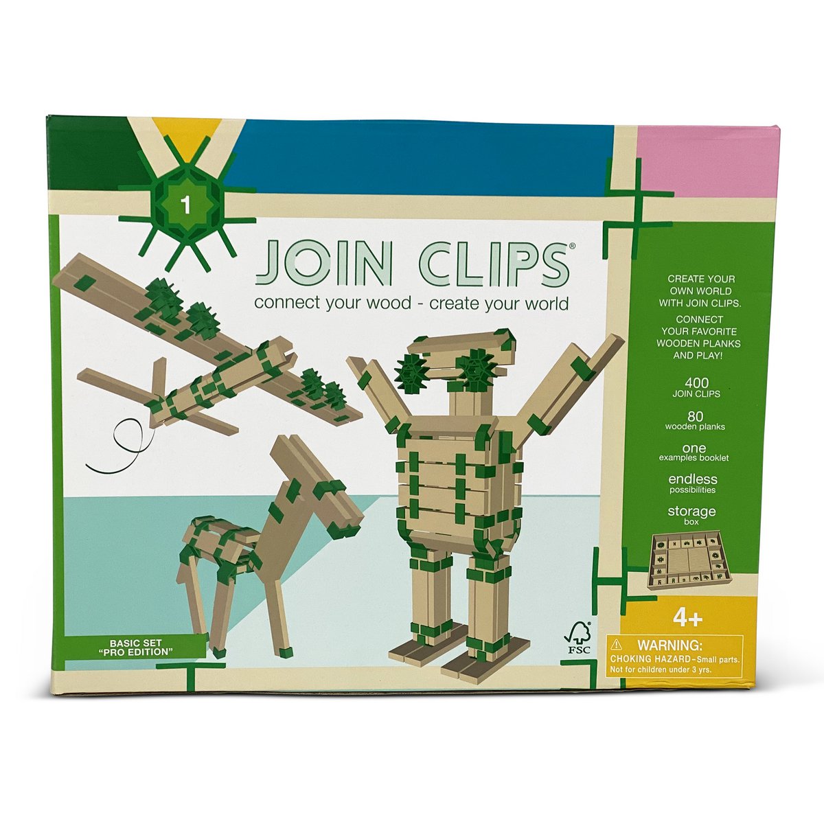 JOIN CLIPS Pro-basisset — 400 clips en 80 bouwplankjes
