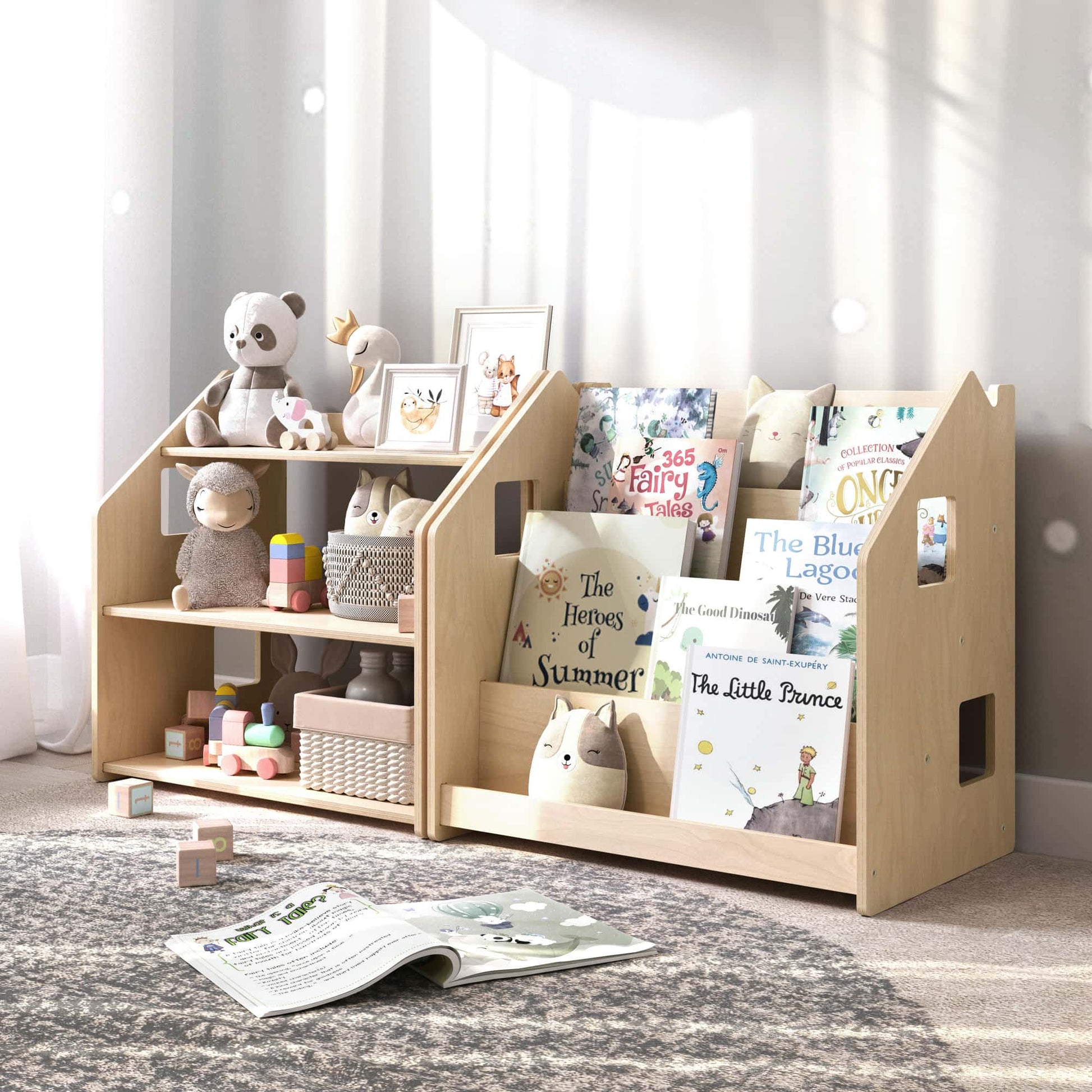 BusyKids boekenkast en speelgoedrek set – limited edition