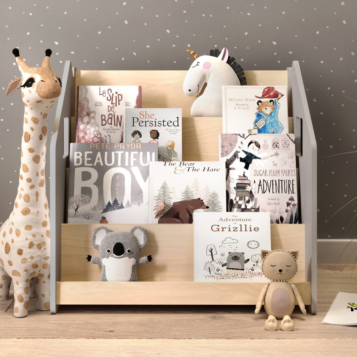 BusyKids Montessori boekenkast – grijs