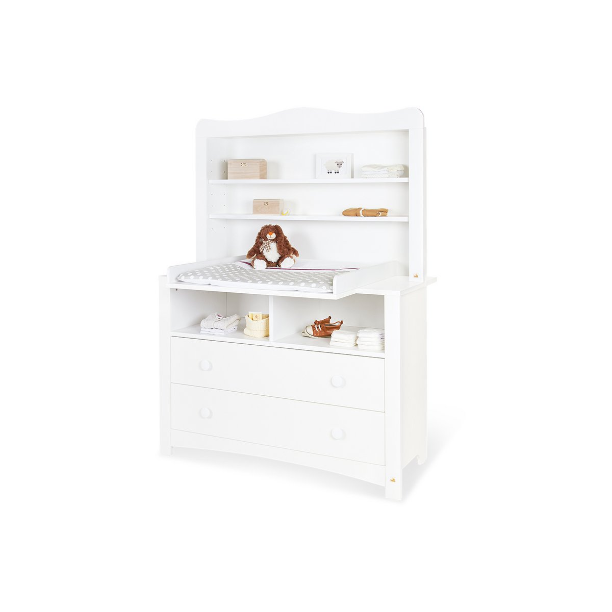 Extra brede Florentina commode met verschoonopzet en commode-opzetstuk