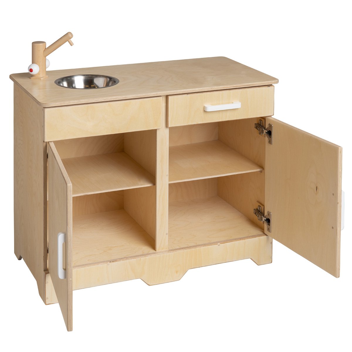 Van Dijk Toys Holzspielküche / Spielküche - Natur mit Weiß (Kinderbetreuungsqualität)