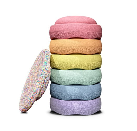 Stapelstein Pastel Confetti Set + Balance Board