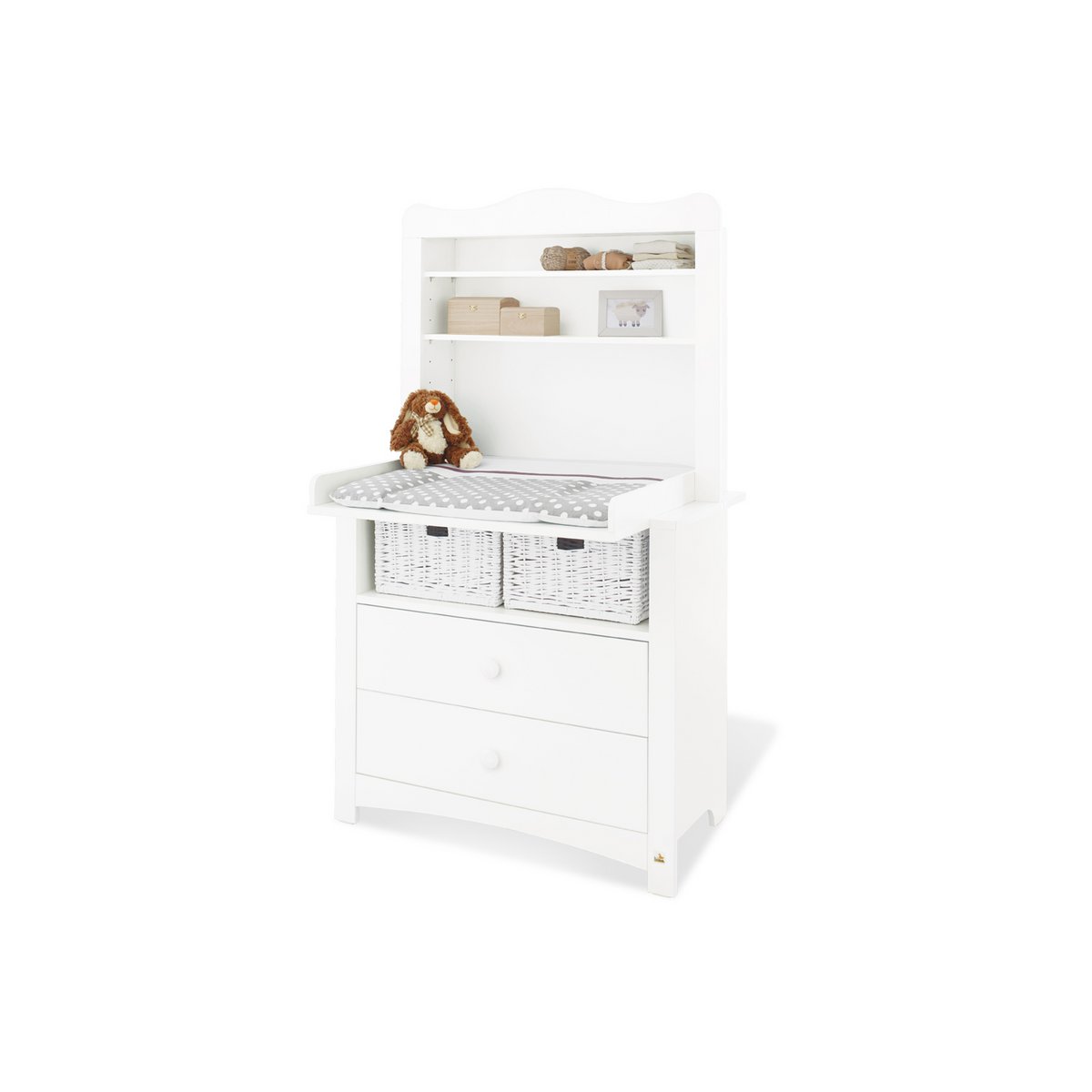 Brede Florentina commode met verschoonopzet en commode-opzetstuk