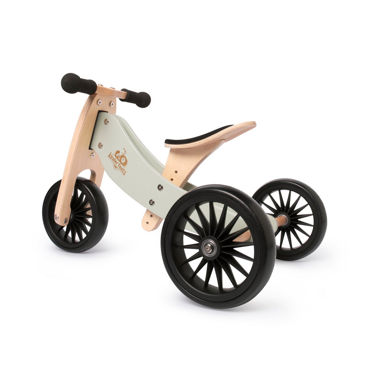 Kinderfeets 2-in-1 houten loopfiets &amp; driewieler Tiny Tot Plus - Silver Sage