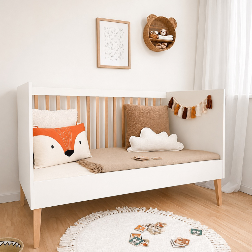 ATB ILA Babybett 140 × 70 cm 2-in-1 umbaubar – Weiß – weitere Produktansicht 3