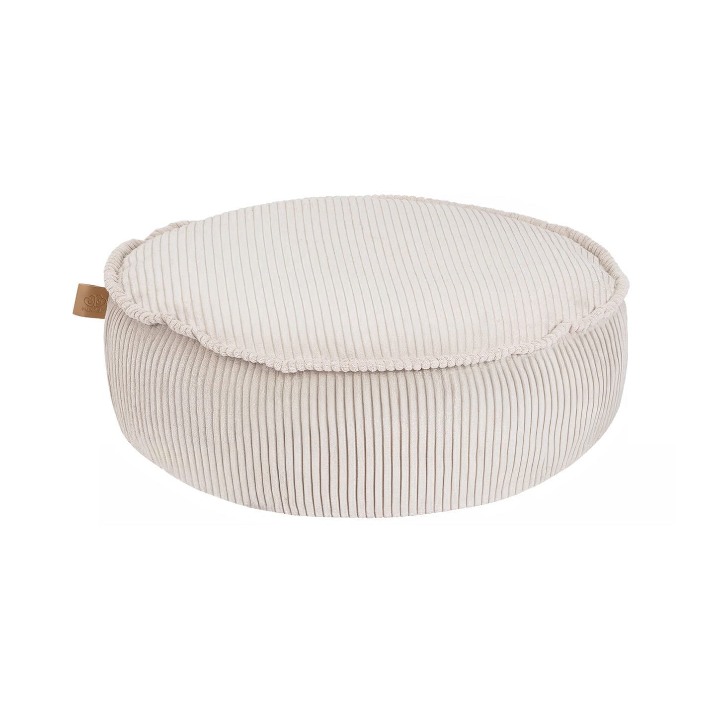 Ästhetischer runder Pouf, Ecru