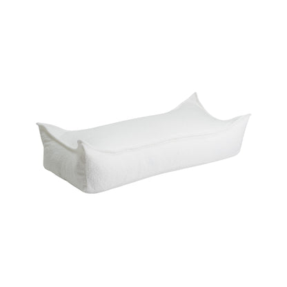 Bouclé-Rechteckpouf, Weiß