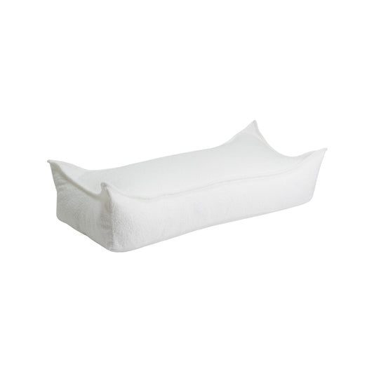 Bouclé-Rechteckpouf, Weiß