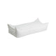 Bouclé-Rechteckpouf, Weiß