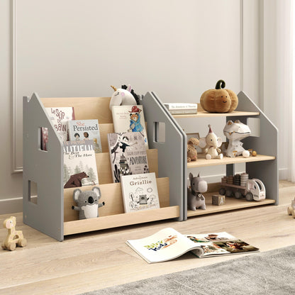 BusyKids boekenkast en speelgoedrek set – grijs
