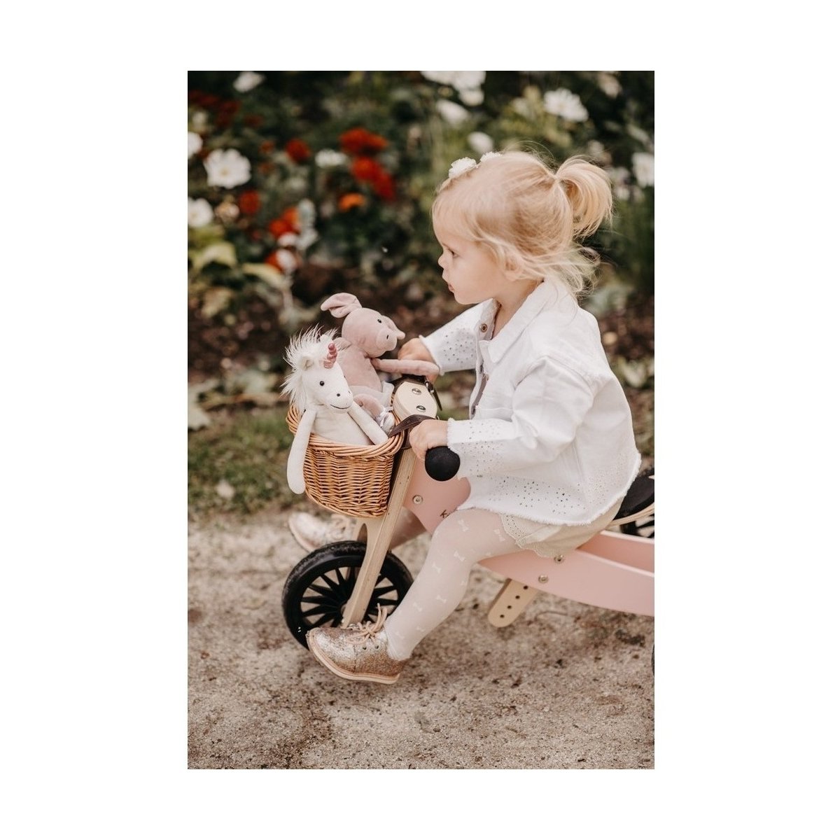 Kinderfeets 2-in-1 houten loopfiets & driewieler Tiny Tot Plus - Silver Sage