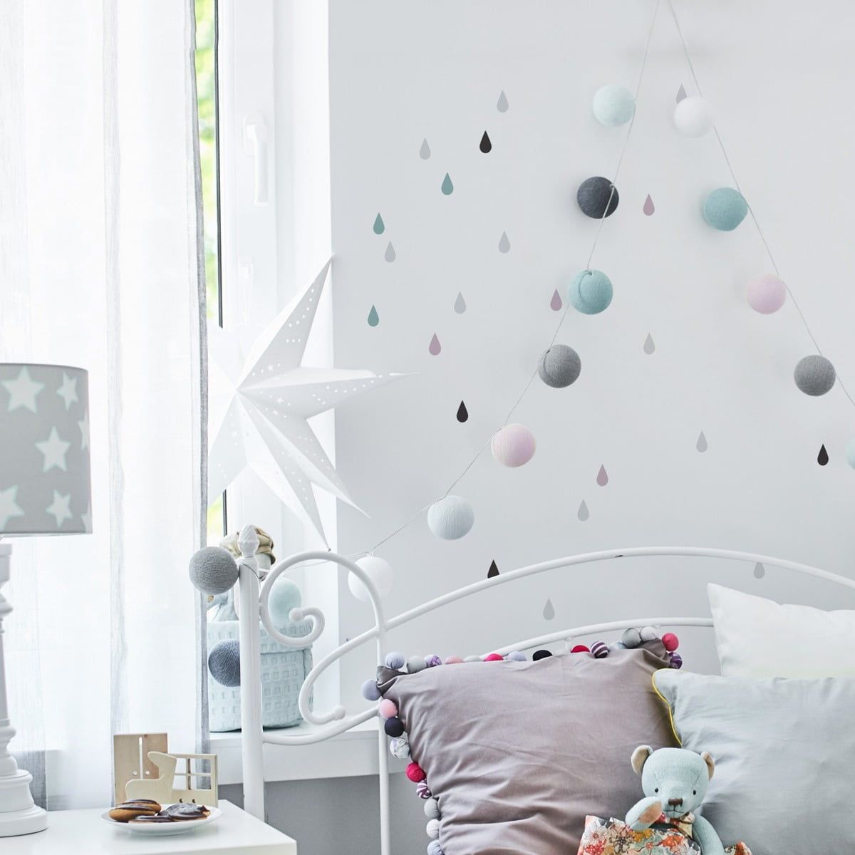 Set: Tropfen Marineblau Lilie Türkis