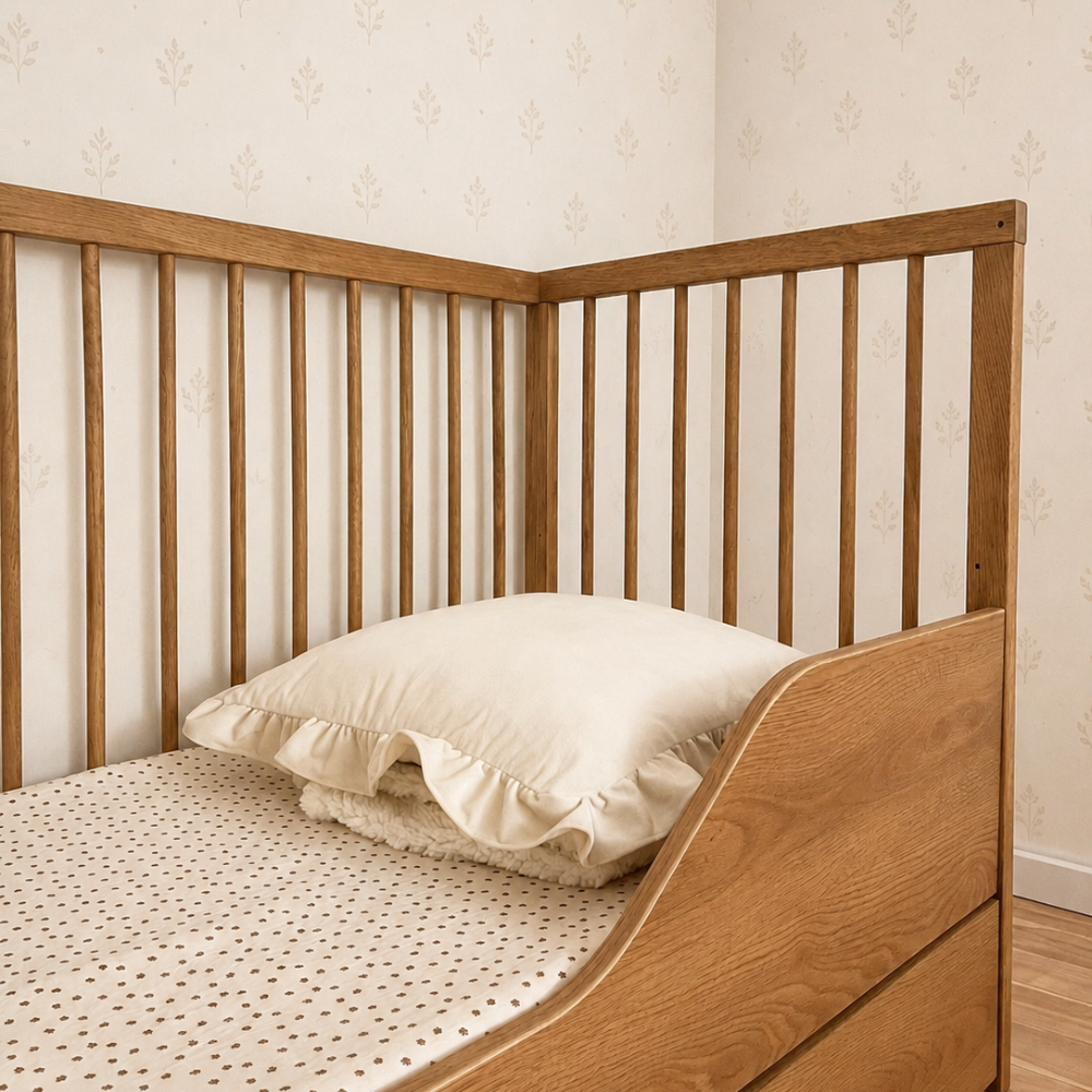 ATB DODI Babybett 120 × 60 cm mit Schublade – Eiche – weitere Produktansicht 8