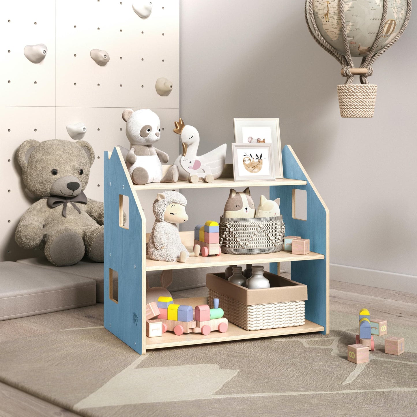 BusyKids speelgoedrek – zachtblauw/roze