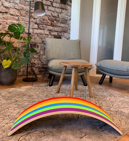 Balance board - wood - with rainbow felt 