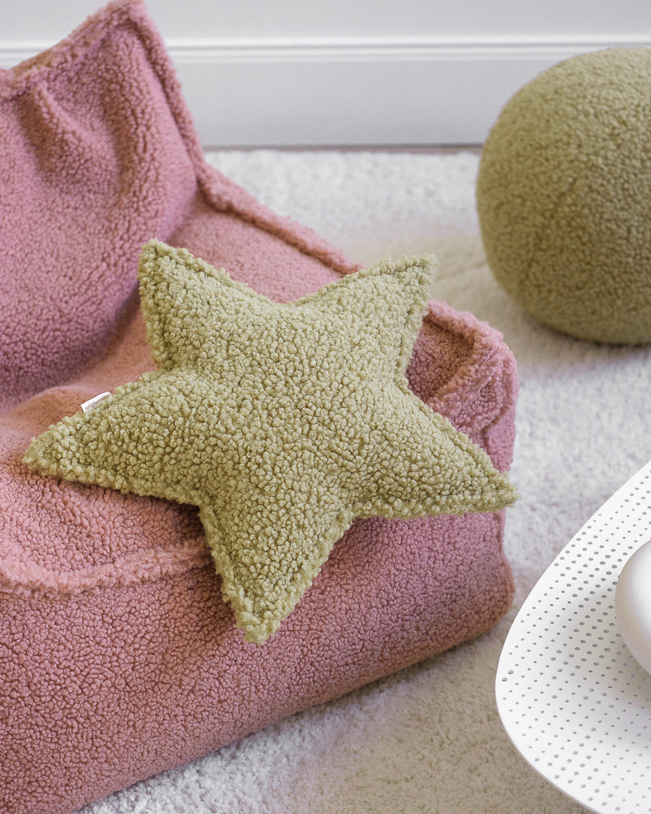 Wigiwama Matcha Star Cushion - teddystof kussen