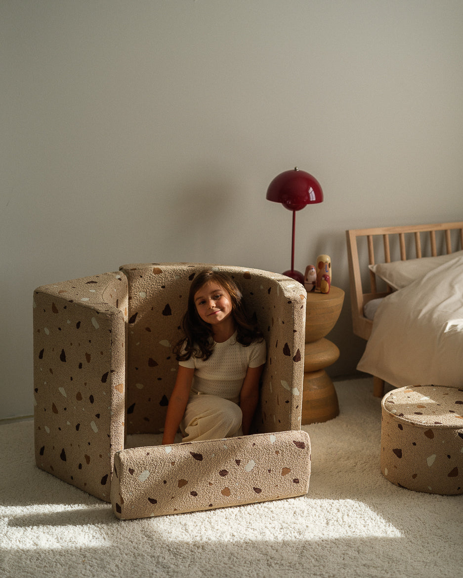 Wigiwama Terrazzo Sand Moon Chair - geweven loungestoel