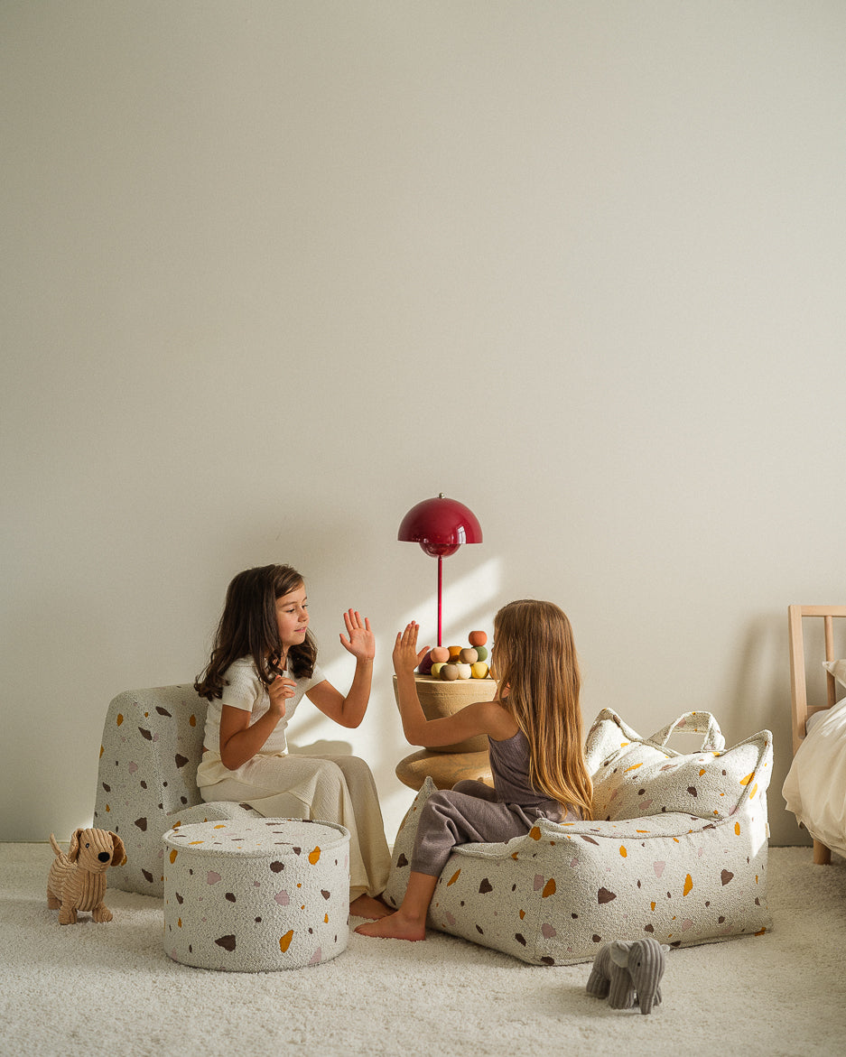 Wigiwama Terrazzo Marble Cloud Chair - geweven kinderstoel