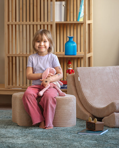 Wigiwama Brown Sugar Cloud Pouffe - ribstof poef