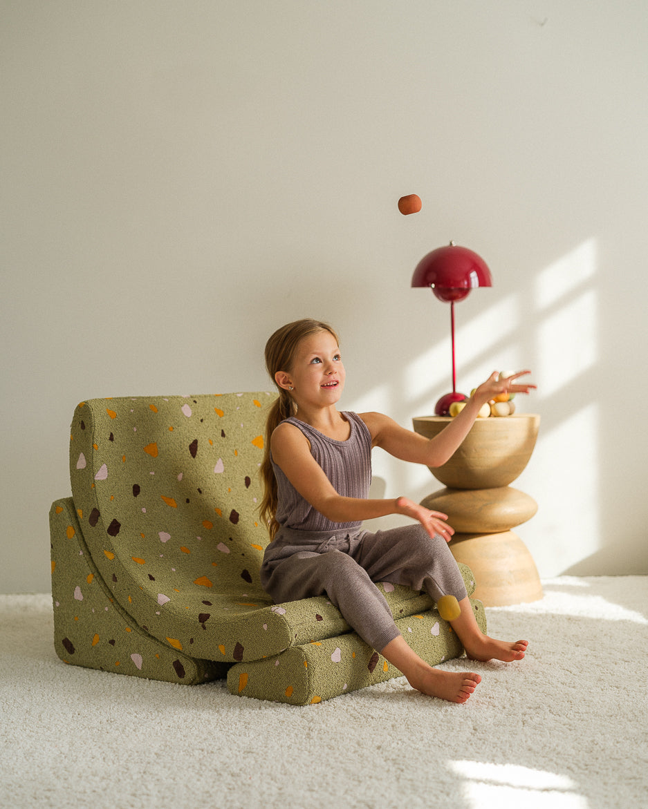 Wigiwama Terrazzo Moss Moon Chair - geweven loungestoel