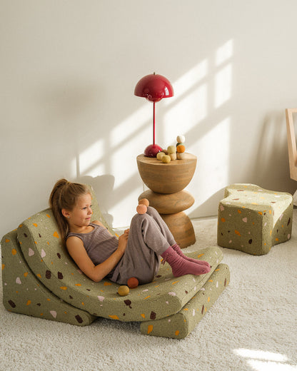 Terrazzo Moss Cloud Pouffe