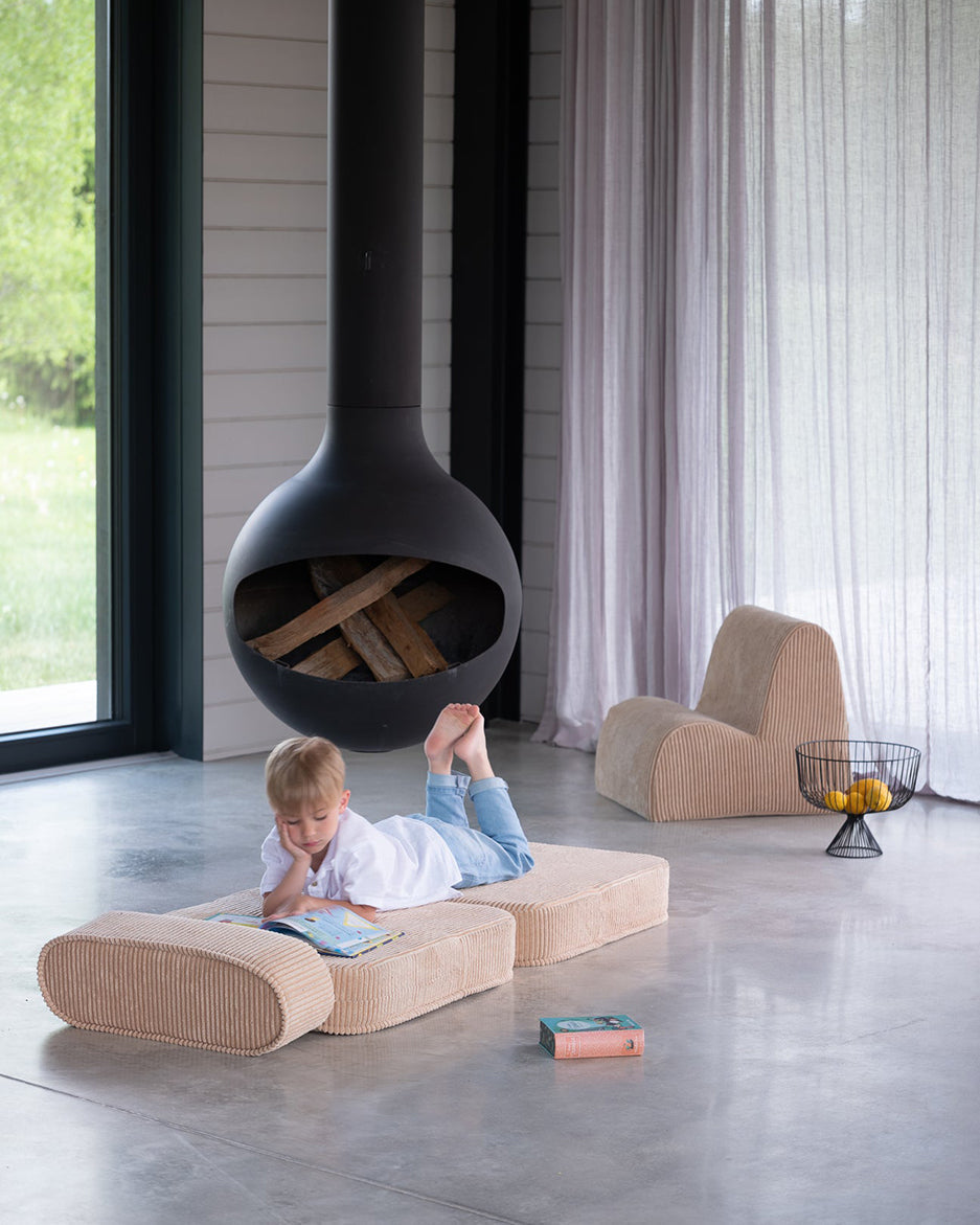 Wigiwama Brown Sugar Flip Chair - ribstof kinderstoel