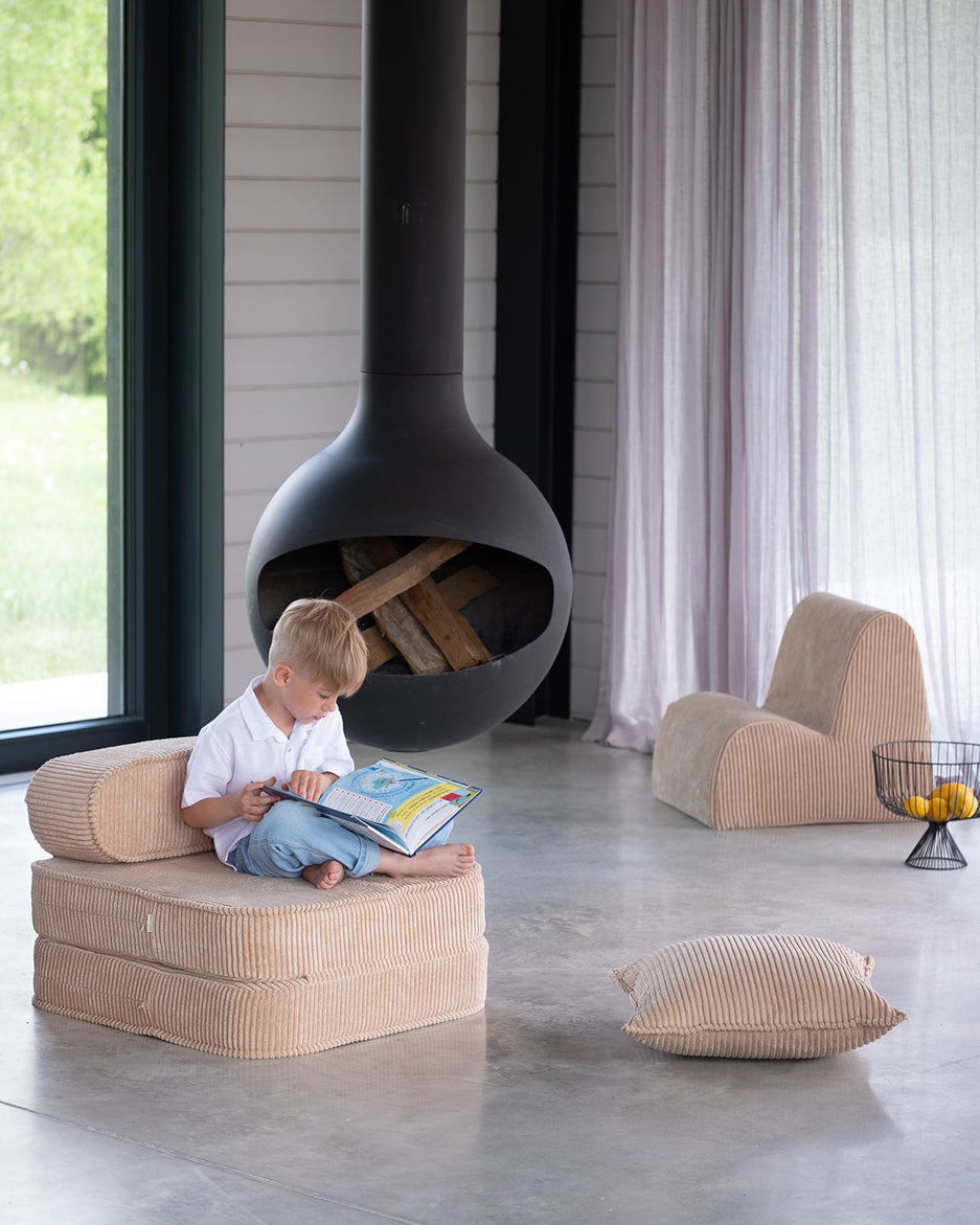 Wigiwama Brown Sugar Flip Chair - ribstof kinderstoel