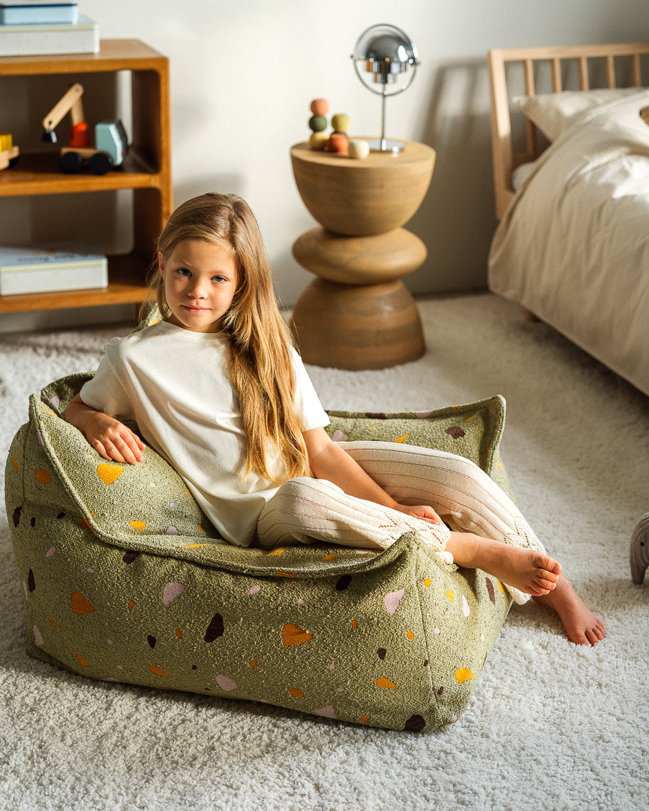 Wigiwama Terrazzo Moss Beanbag Chair - geweven zitzak