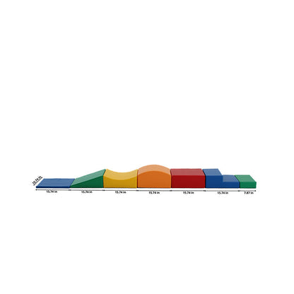 A Soft Play Set - Little Crawler by IGLU Soft Play toy graphing the number of different colors on a white background.