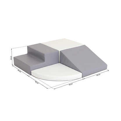 A diagram showing the dimensions of a IGLU Soft Play - Soft Play Set - Corner Crawler.