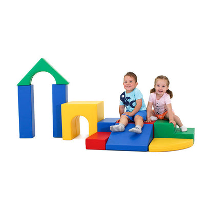 A boy and a girl playing with their IGLU set