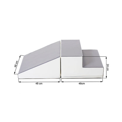 A diagram showing the measurements of the Soft Play Set - Mini Step and Slide by IGLU Soft Play.