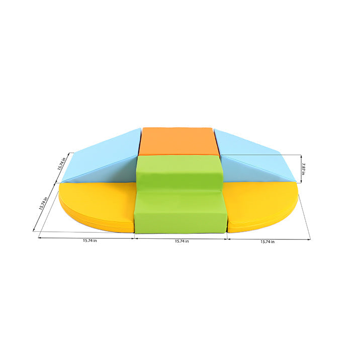 A set of Soft Play Set - Two Way Crawler blocks with measurements, perfect for discovering and crawling. The product is from the brand IGLU Soft Play.