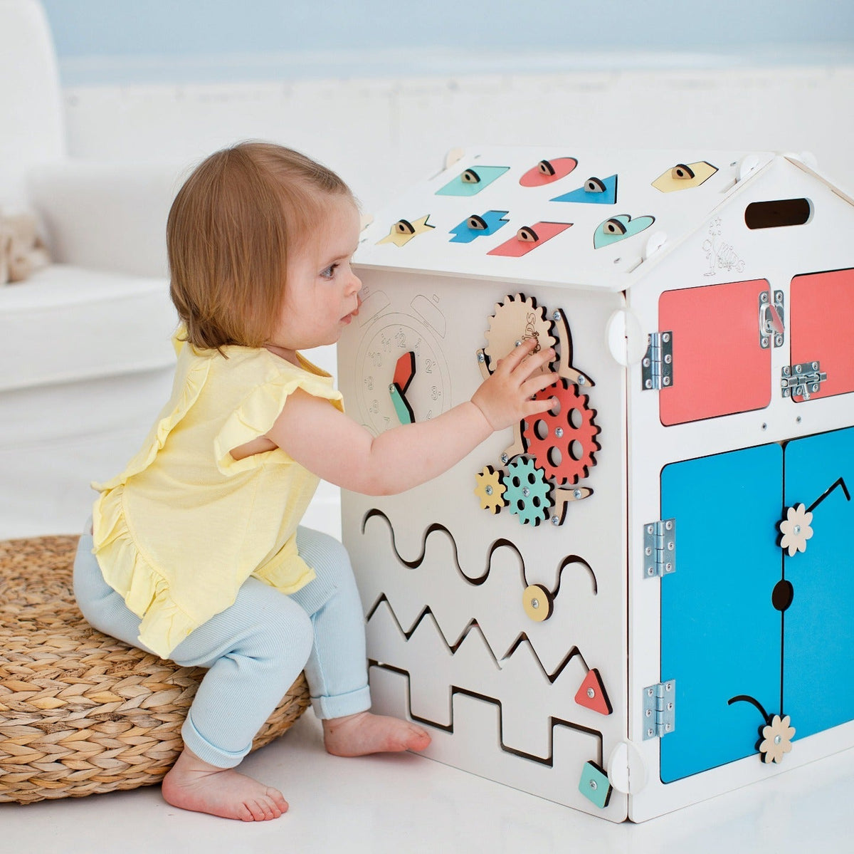 BusyBoard Sensory Play House - White