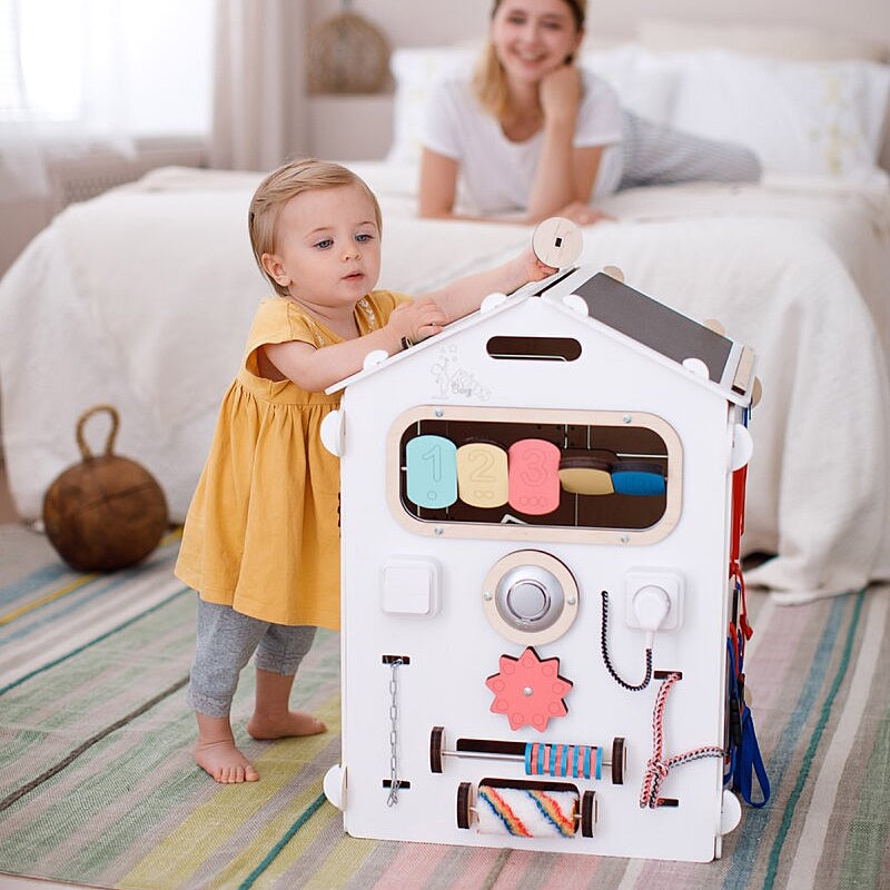 BusyBoard Sensory Play House - White
