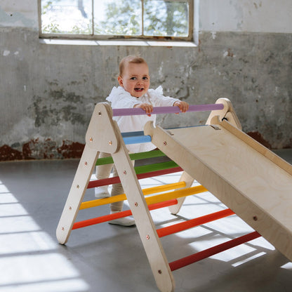 Climbing triangle premium with slide/climbing slope - rainbow